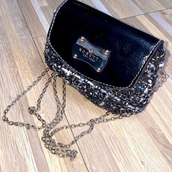 Mini crossbody purse Rossetti checkered gray black square pattern - Picture 9 of 9